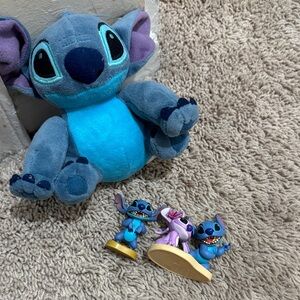 Disney Blue Stitch Plush with Mini Figure Trio